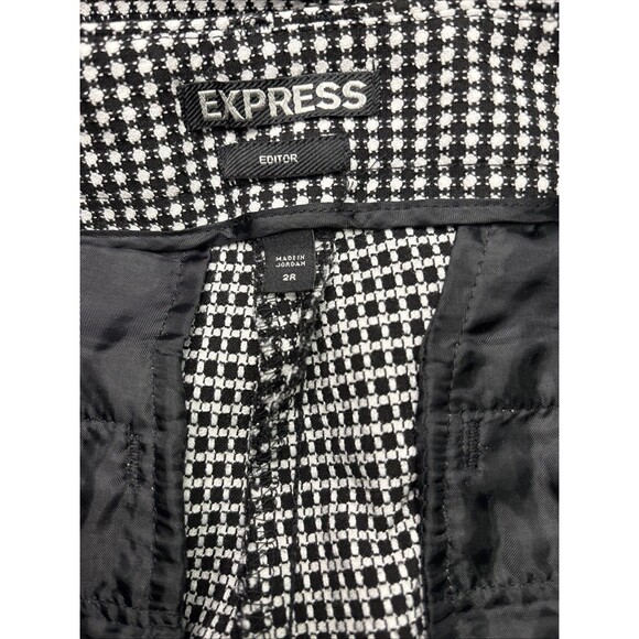 Express Women’s 2R Editor Black & White Twill Straight Ankle Dress Pants - - Picture 10 of 11